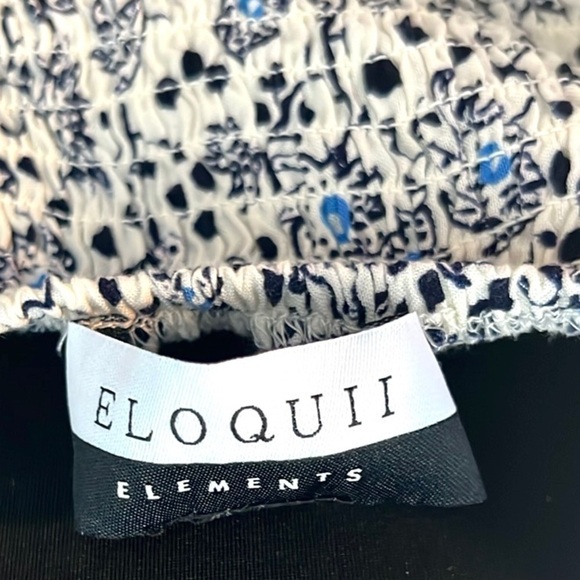 🔥ELOQUII Elements Women's Plus Size Dandelion Print Midi Dress w/Smocked Bodice - Picture 3 of 13